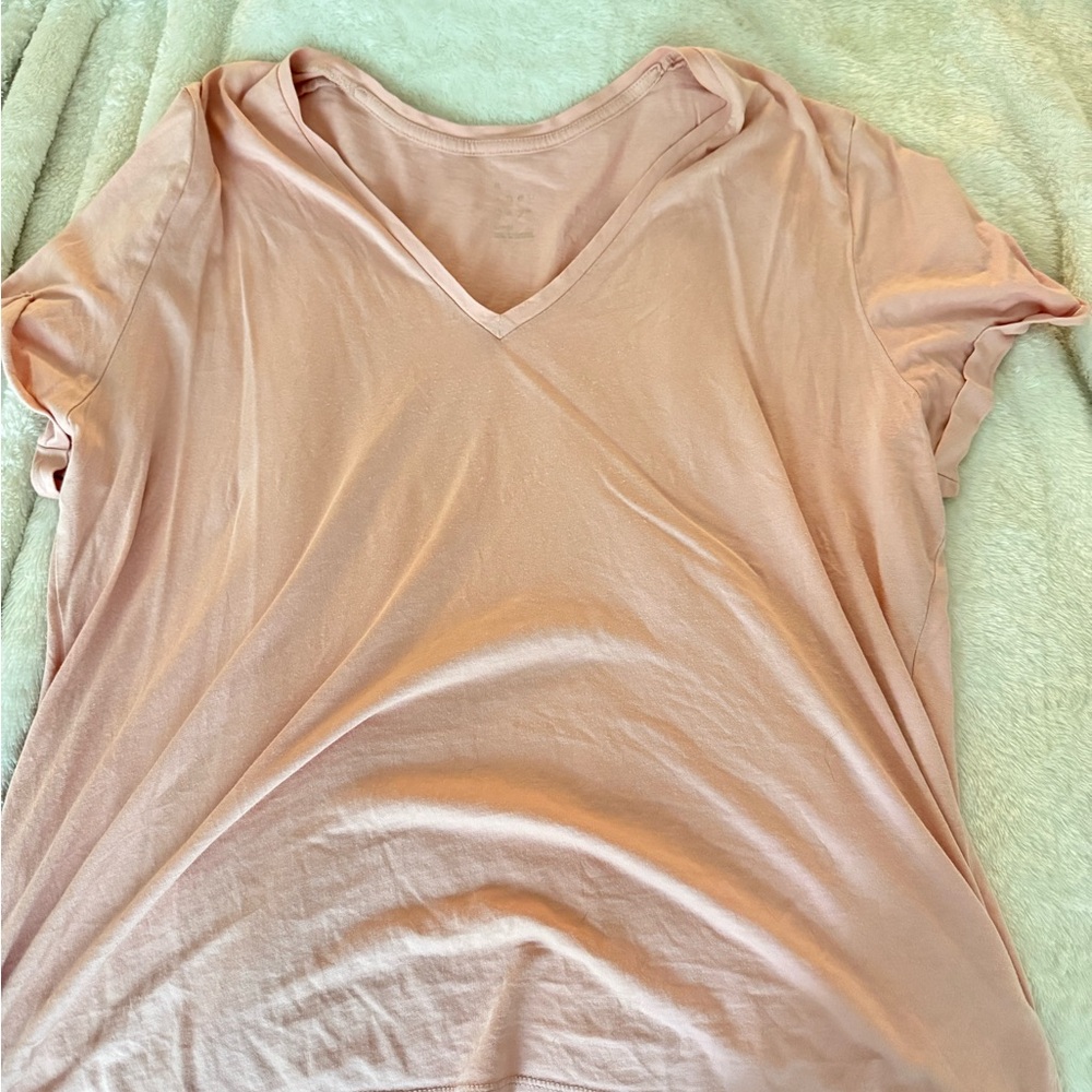 a new day Blush Short Sleeve V-Neck Tee
